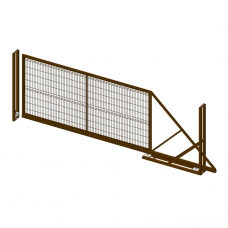 Откатные ворота с сеткой 3D H 2м L 4м / ППК RAL 8017